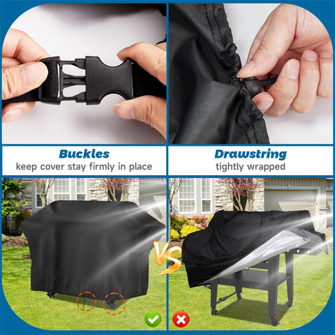 Guisong 420D PU-coated cover resists rain and UV exposure for outdoor cooking