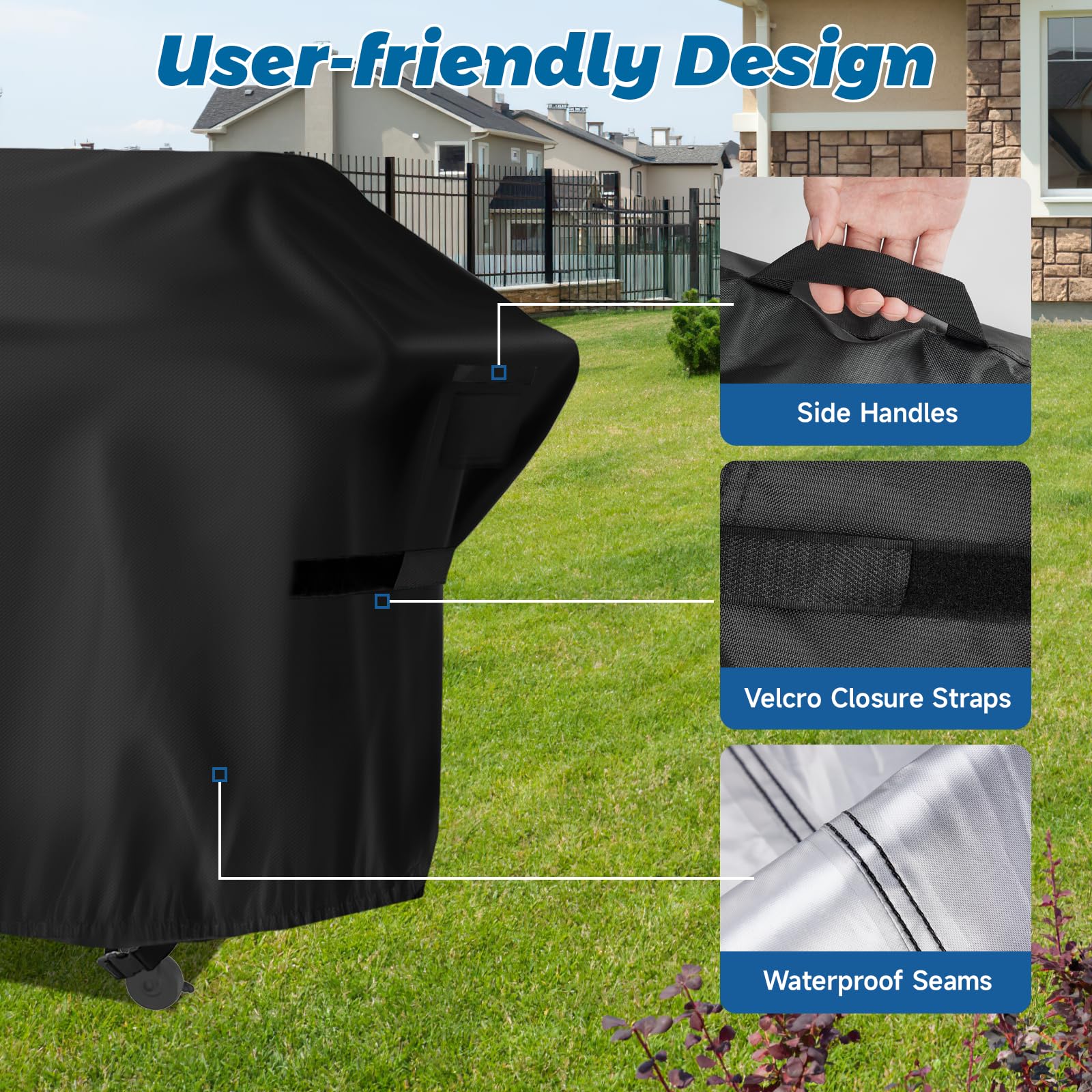Guisong wind-guard straps and buckles secure the cover during breezy cookouts
