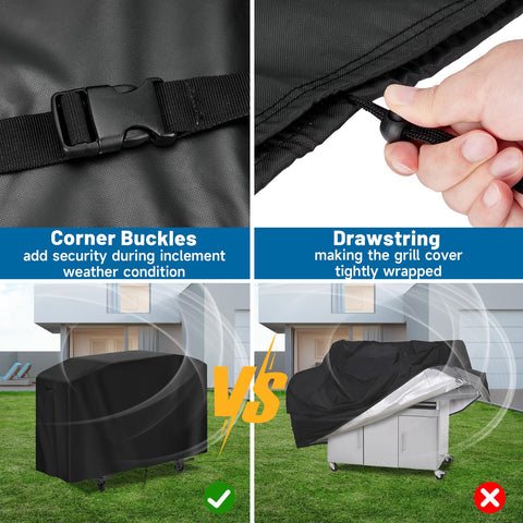 Guisong waterproof Oxford grill cover resists rain and snow with PVC coating.