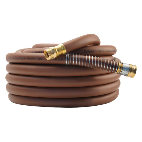 Guitrees garden hose coiled neatly for easy storage and quick plant watering.