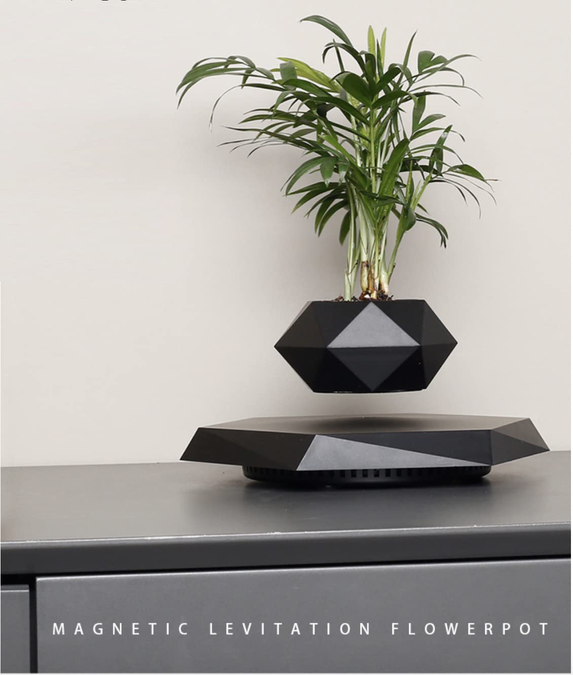 GUIYING hexagon floating planter rotates subtly, elevating modern home and office spaces.