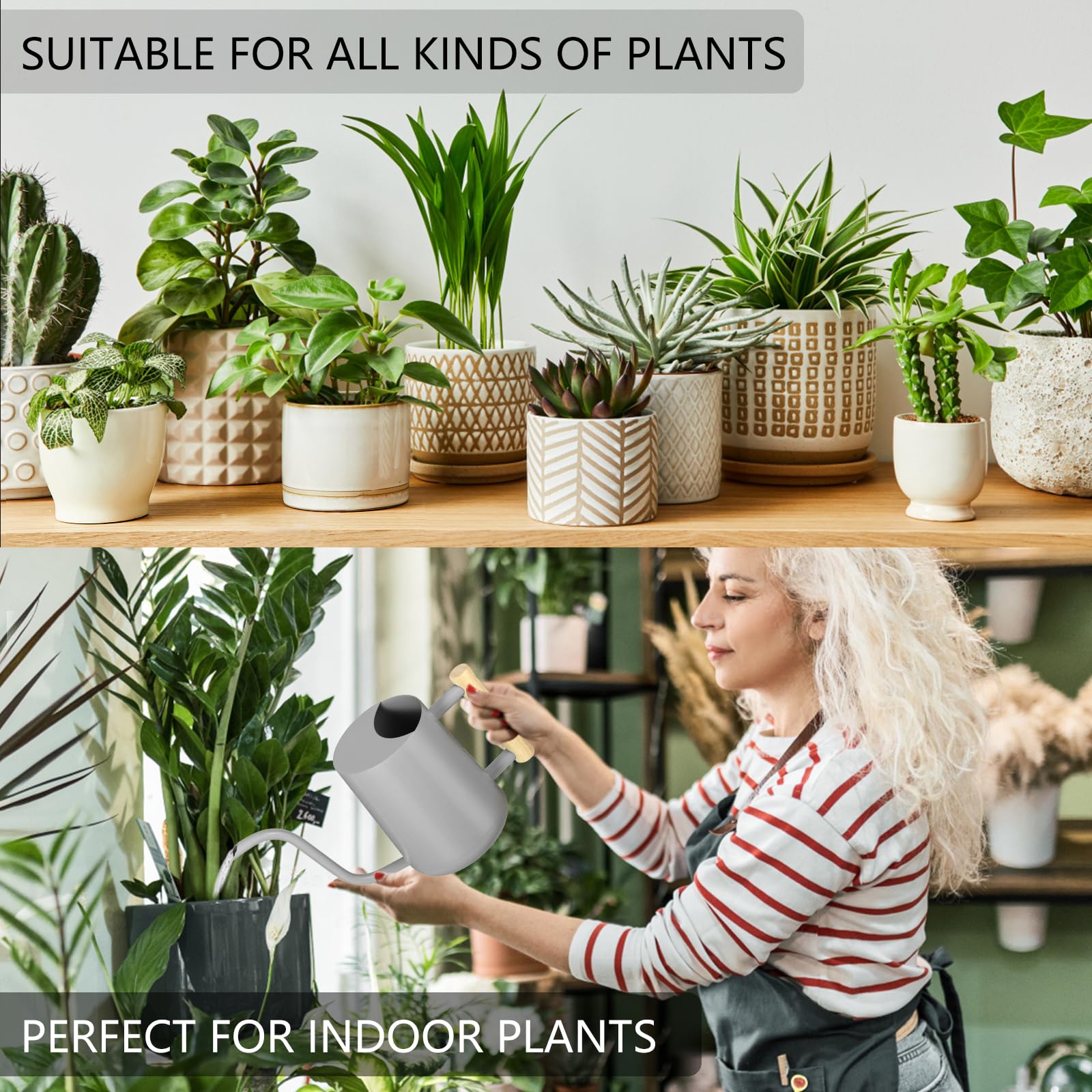 GUKJOB 35oz capacity supports easy, regular plant care.