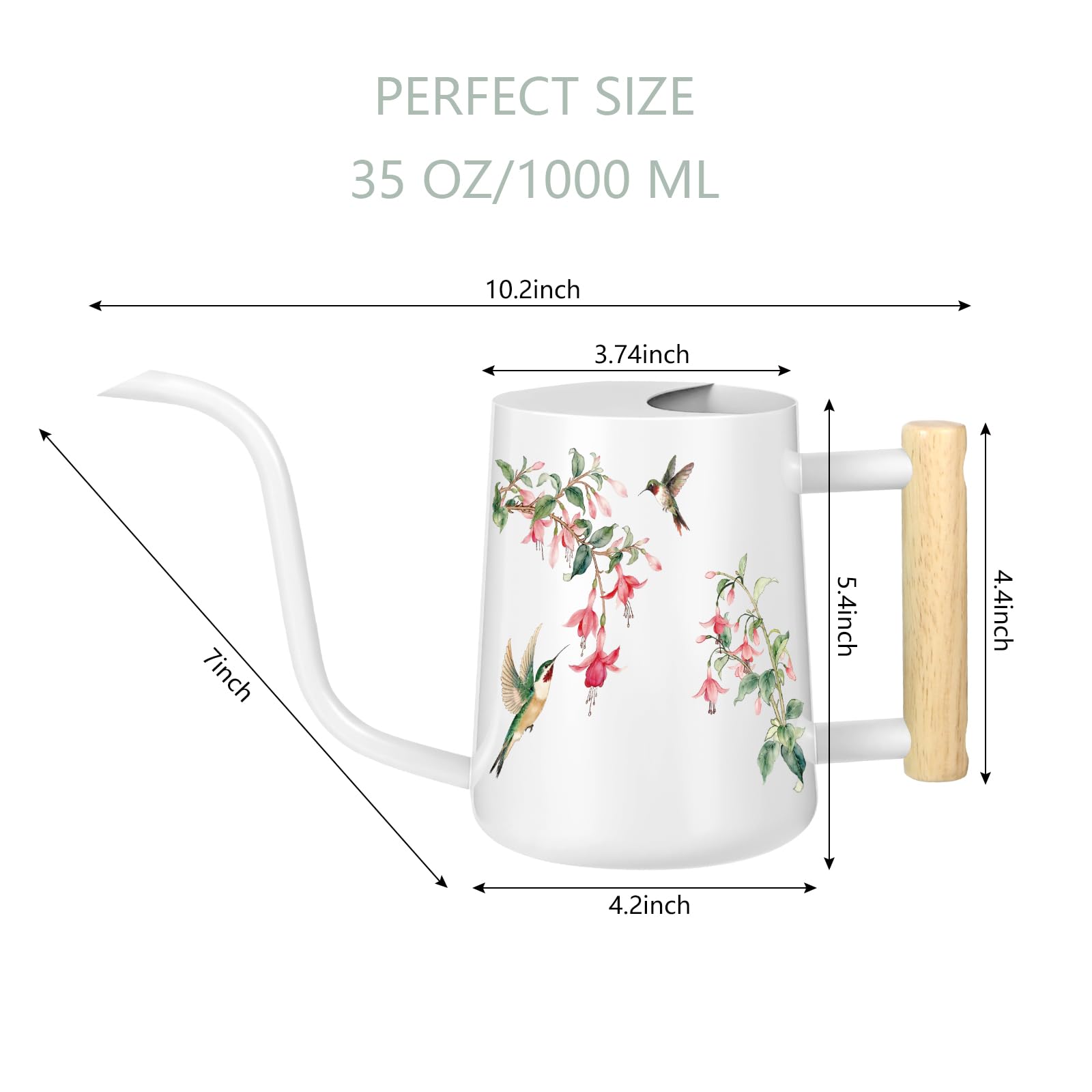 GUKJOB 35oz capacity ideal for small plants and succulents.