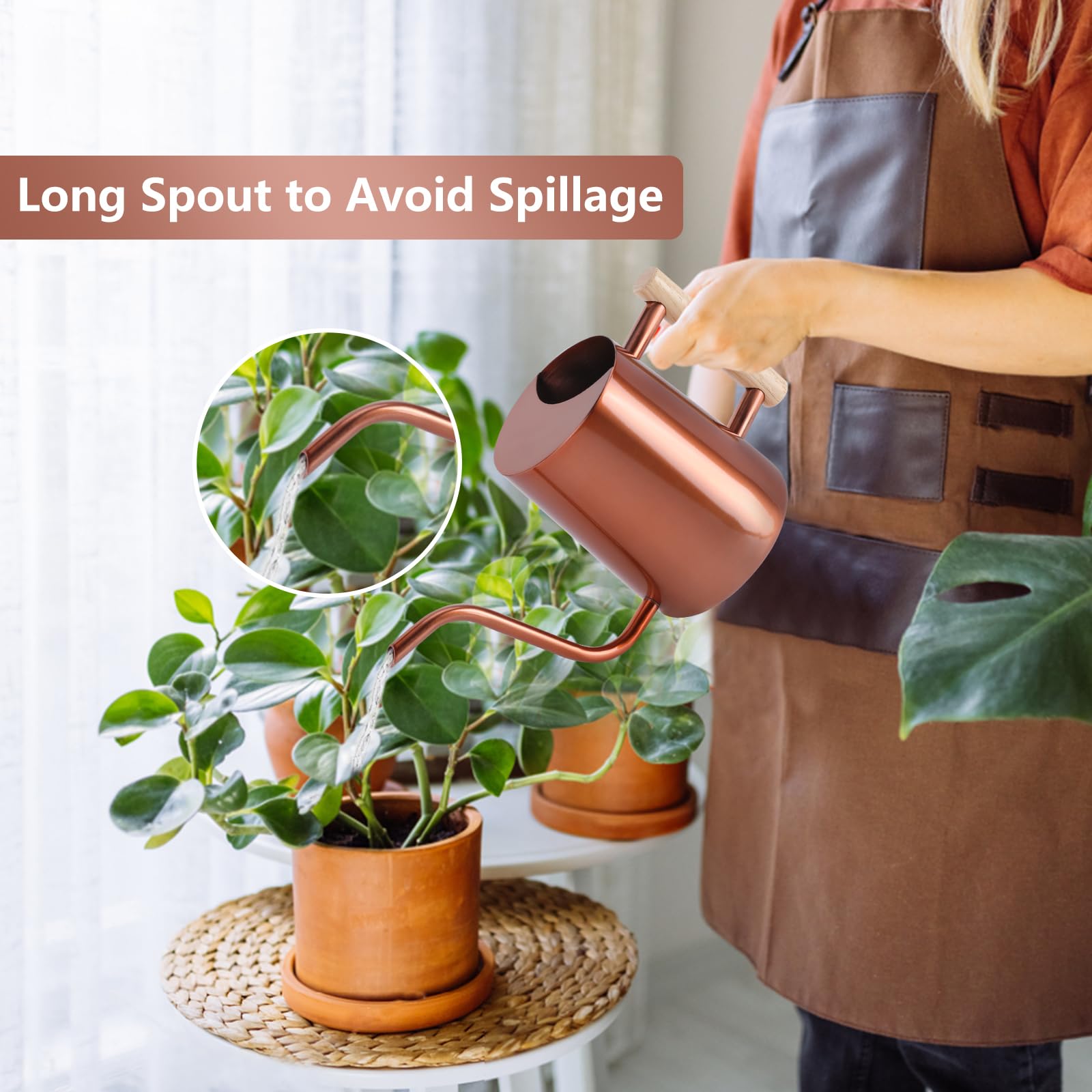 GUKJOB Watering Can with long gooseneck spout for reach
