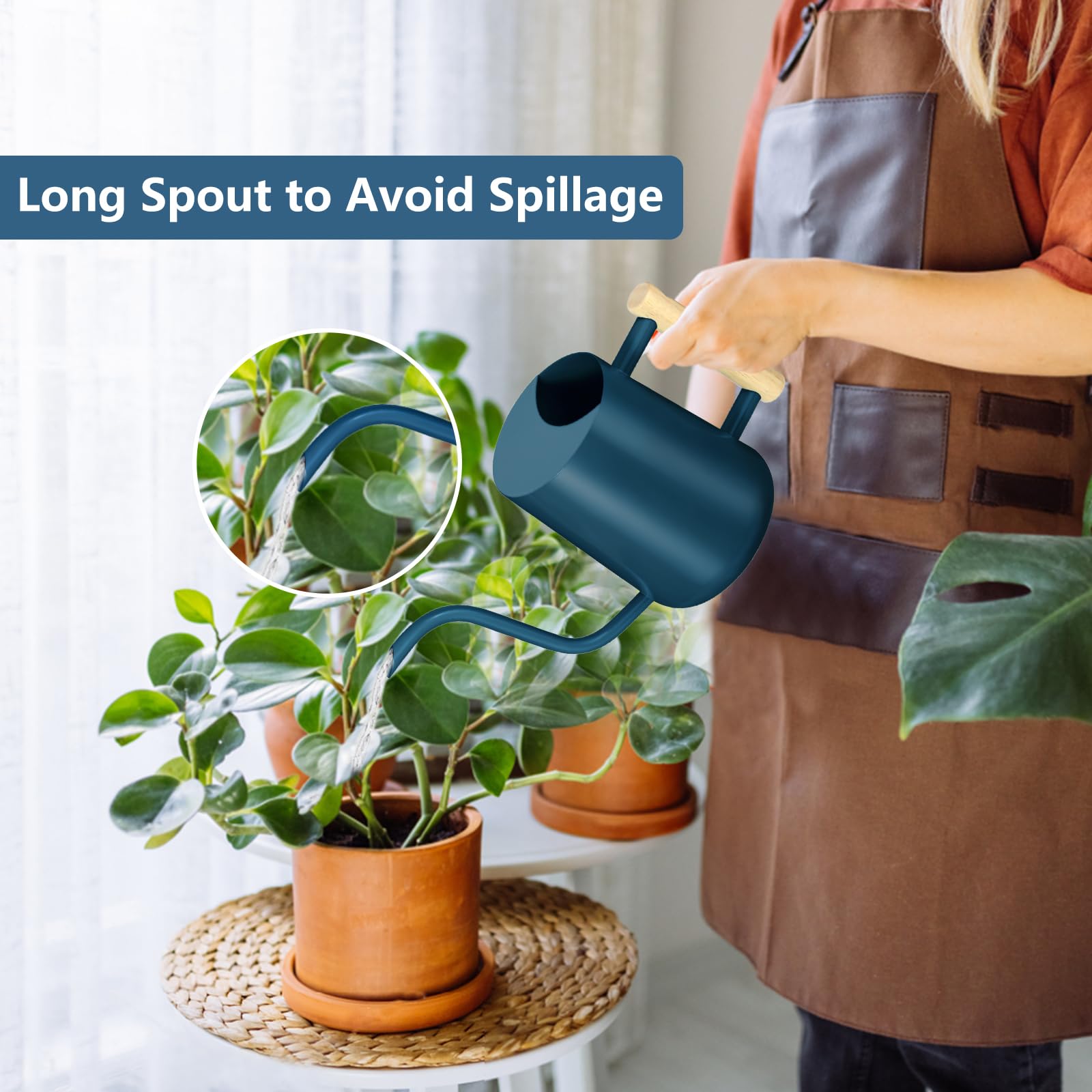 GUKJOB watering can with semi-opening top to prevent spills