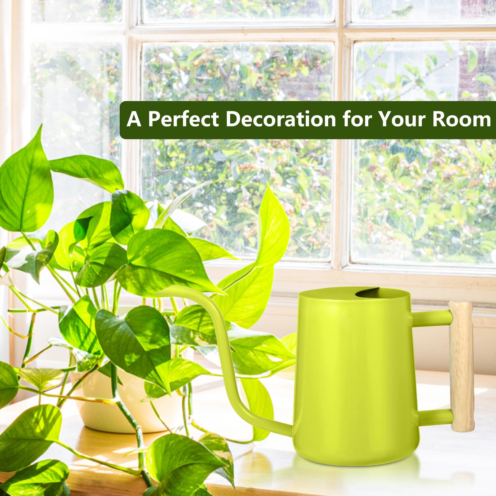 GUKJOB spill-proof top helps prevent spills during quick indoor watering.