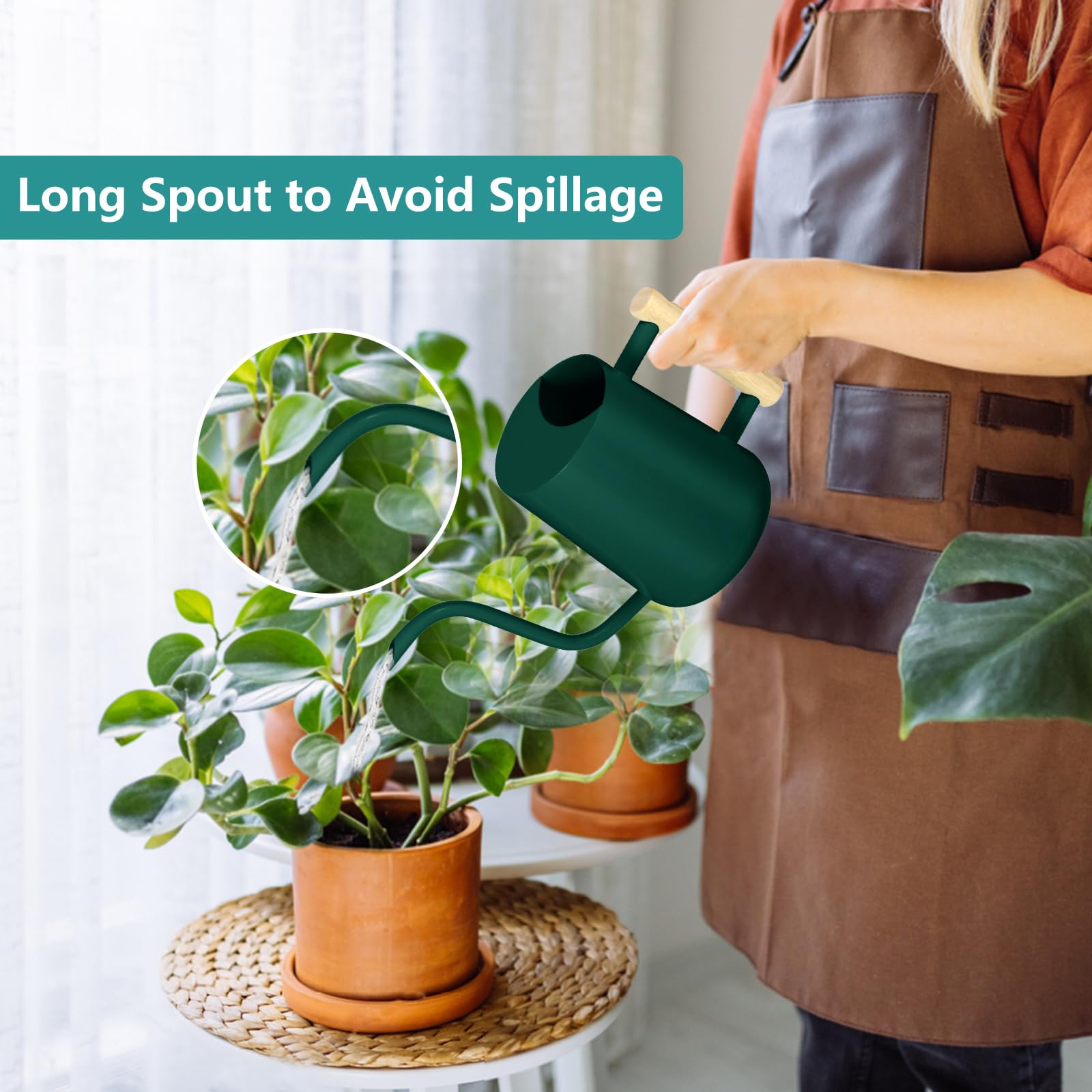 GUKJOB stainless steel watering can highlighting durable material