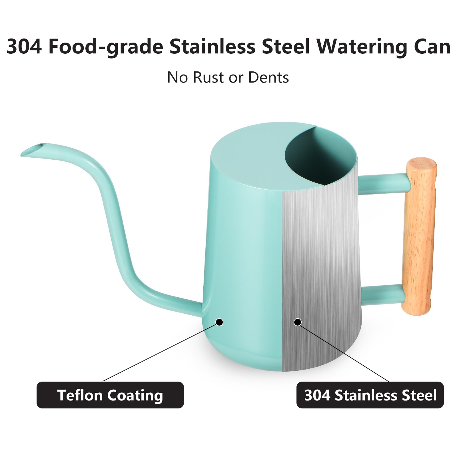 GUKJOB stainless steel watering can resists rust for lasting use