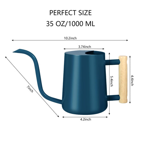 GUKJOB watering can wooden handle offers a comfortable grip