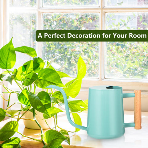 GUKJOB watering can wooden handle offers comfortable grip during watering
