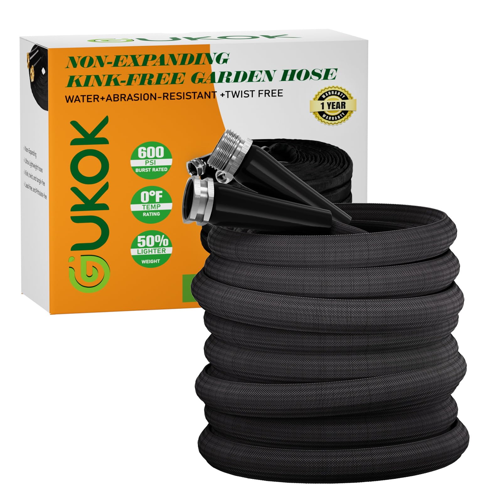 GUKOK 100ft garden hose anti-kink for smooth watering.
