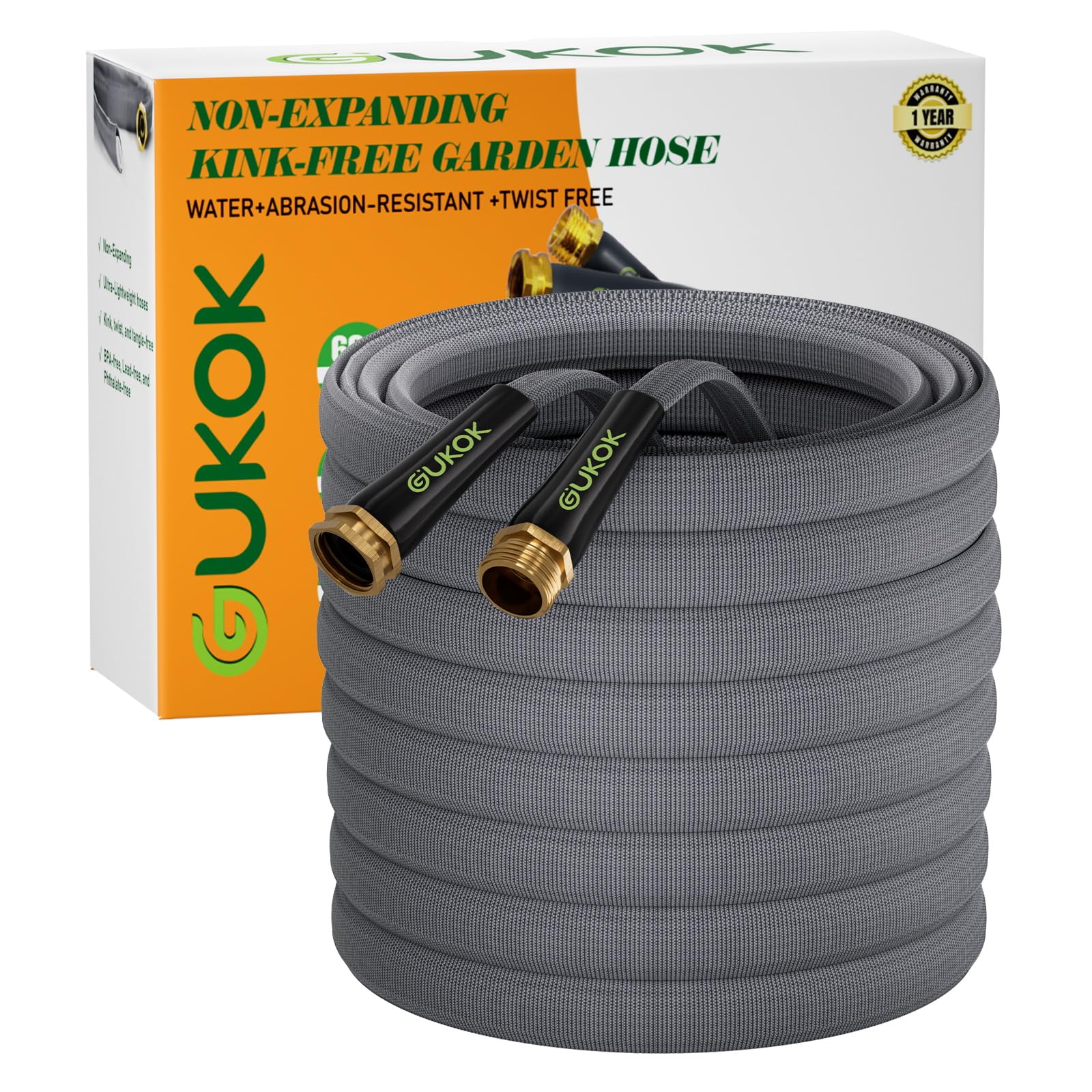 GUKOK garden hose 100ft coil for effortless watering around beds