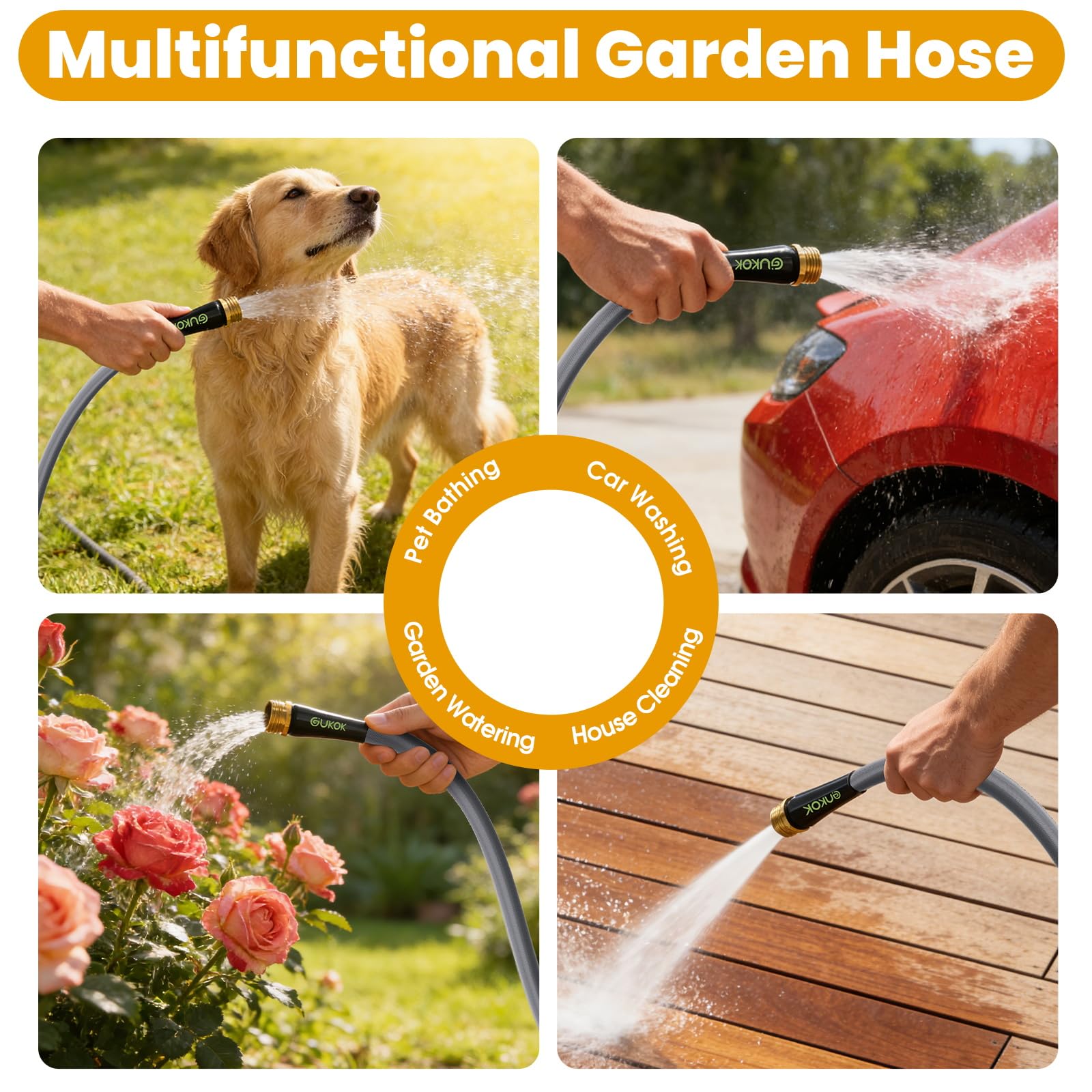 GUKOK hose ideal for outdoor cleaning and watering tasks