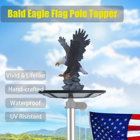 GULADUS Eagle flagpole topper hand-painted finish adds vibrant color to exterior.