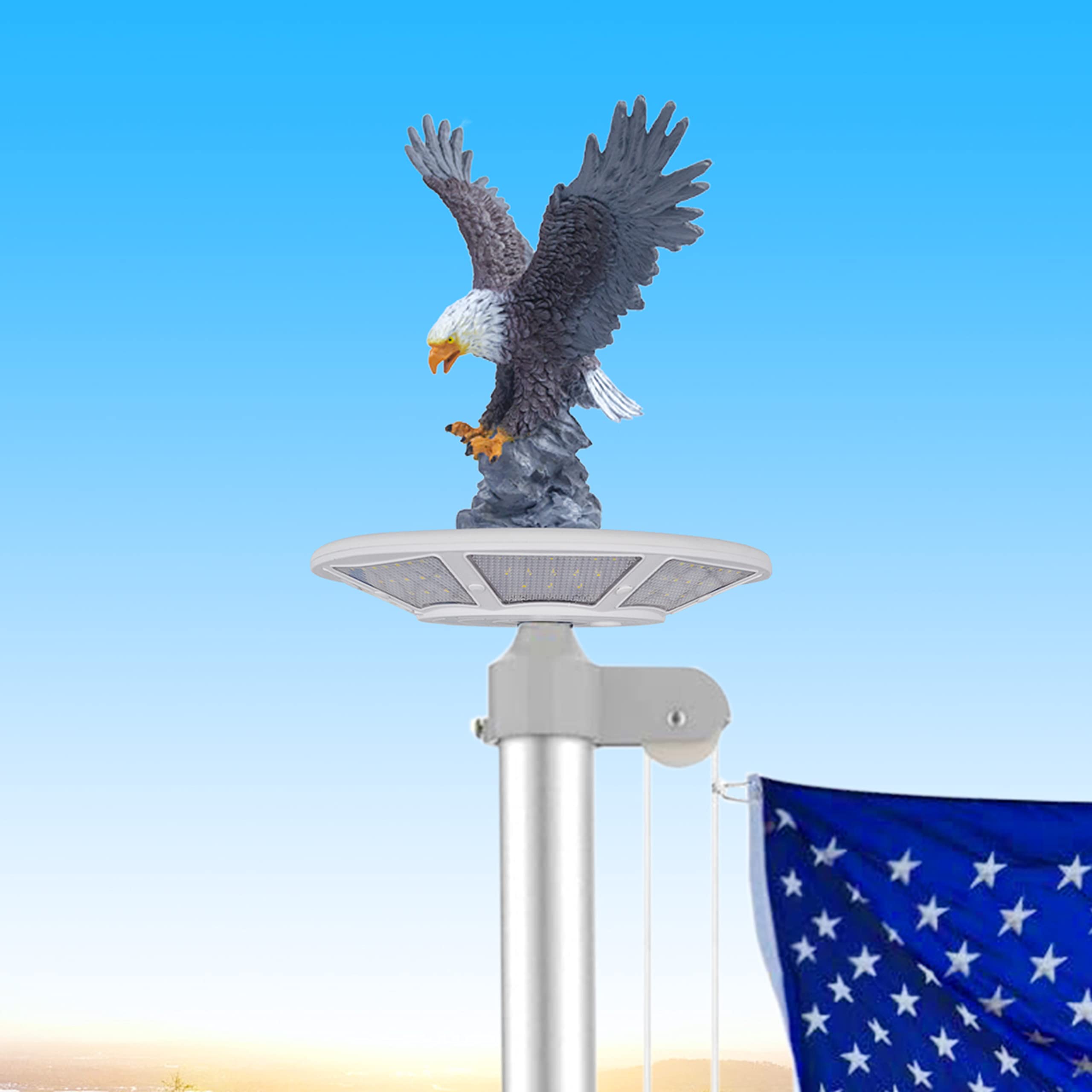 GULADUS flag topper provides a striking focal point for universal flagpoles.
