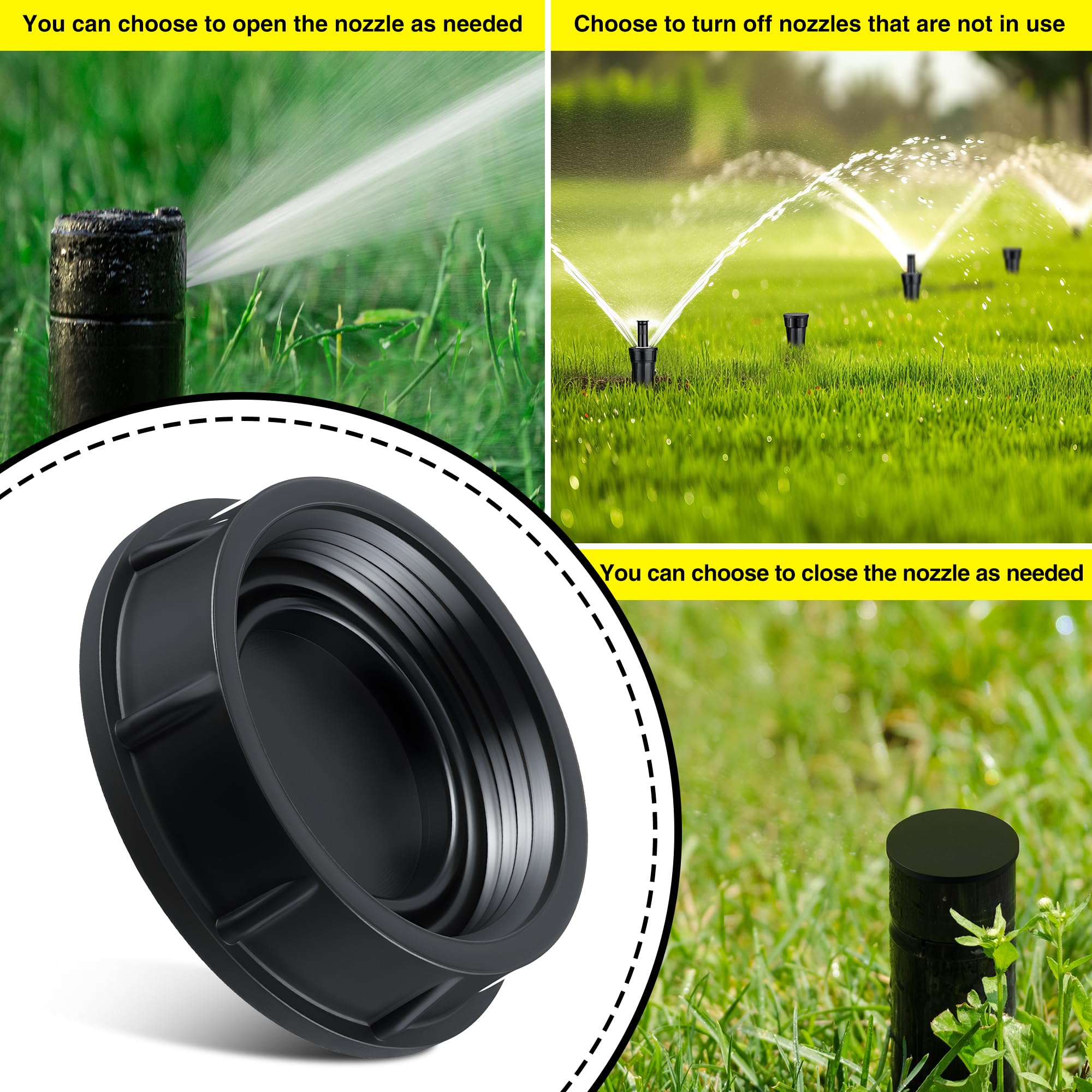 Gulfmew 3-pack cap set for Hunter Pro Sprinklers in use