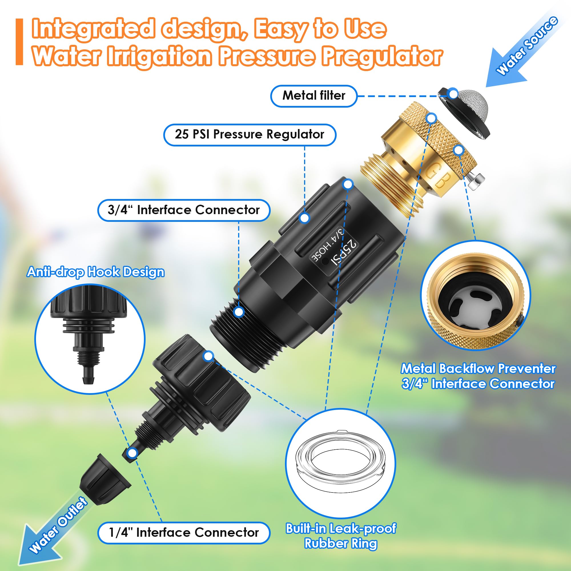 Gulfmew barb fittings with tape creating a secure irrigation connection