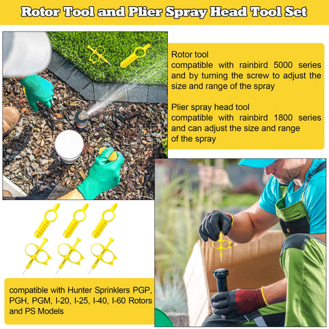Gulfmew bright-yellow tools help locate sprinklers quickly in the yard