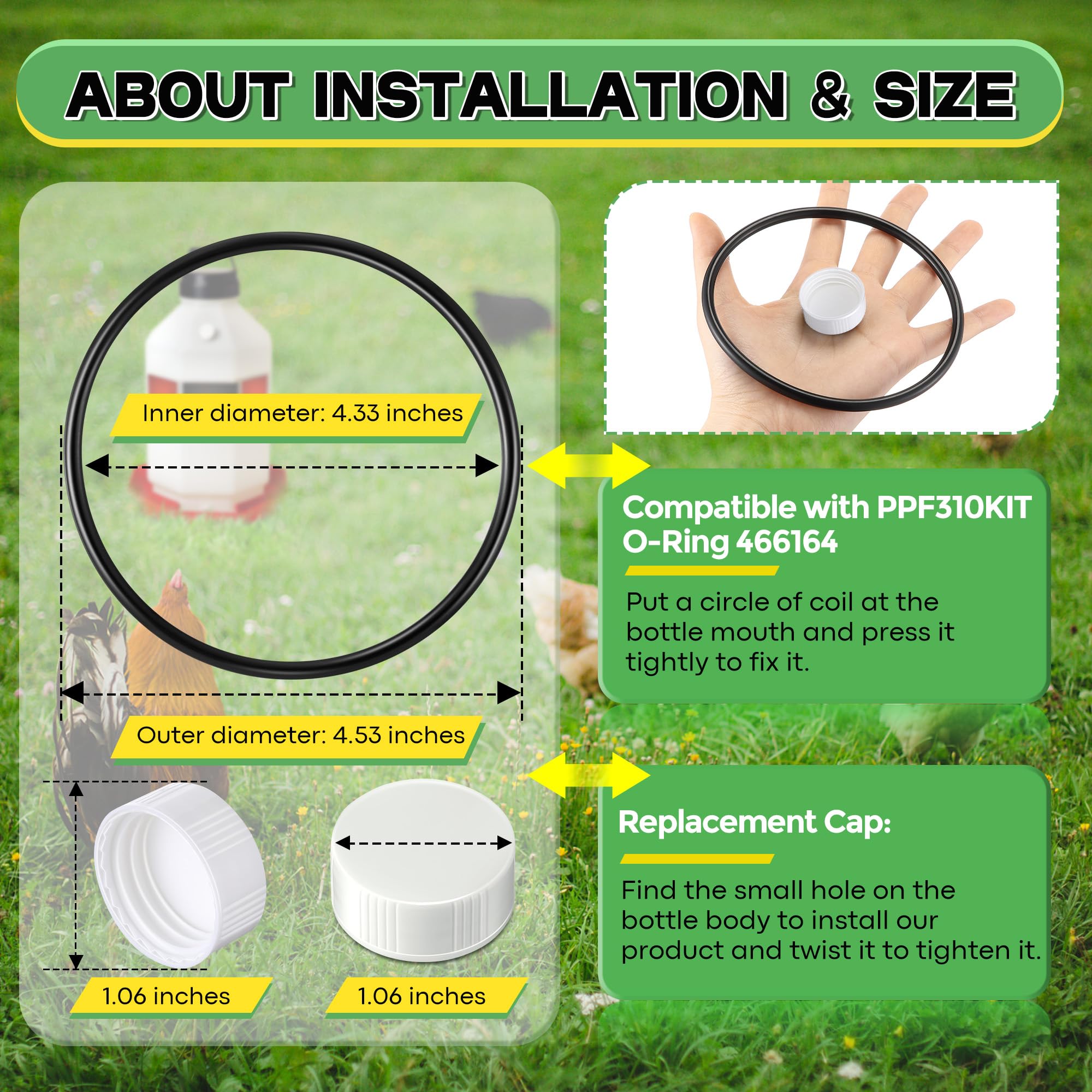 Gulfmew cap fits snugly on a waterer for reliable water delivery.