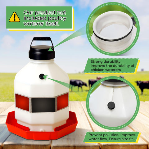 Gulfmew Farm-Tuff compatibility for 3/5/7 gallon founts keeps water consistent.