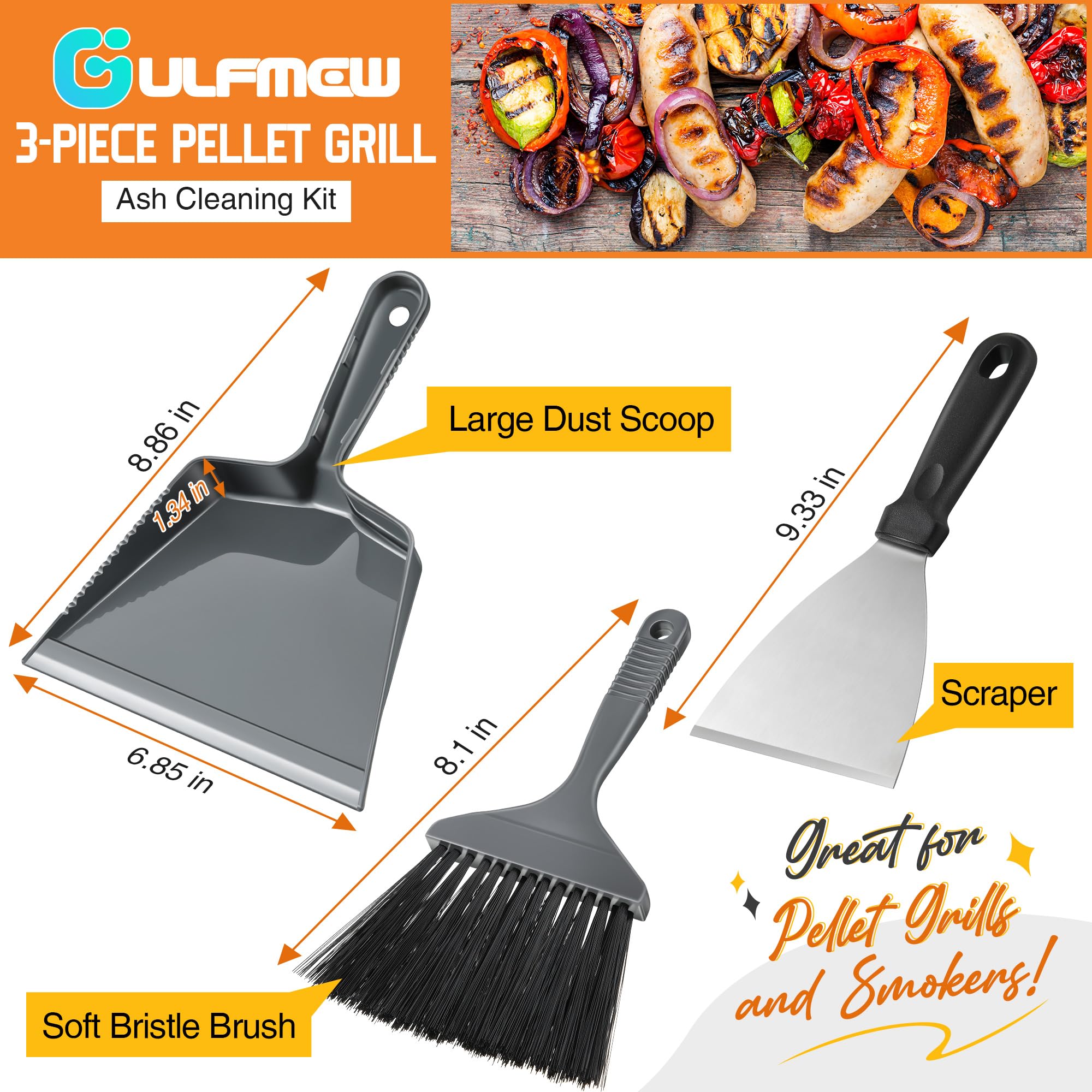 Gulfmew soft-bristle brush sweeping debris without scratching surfaces