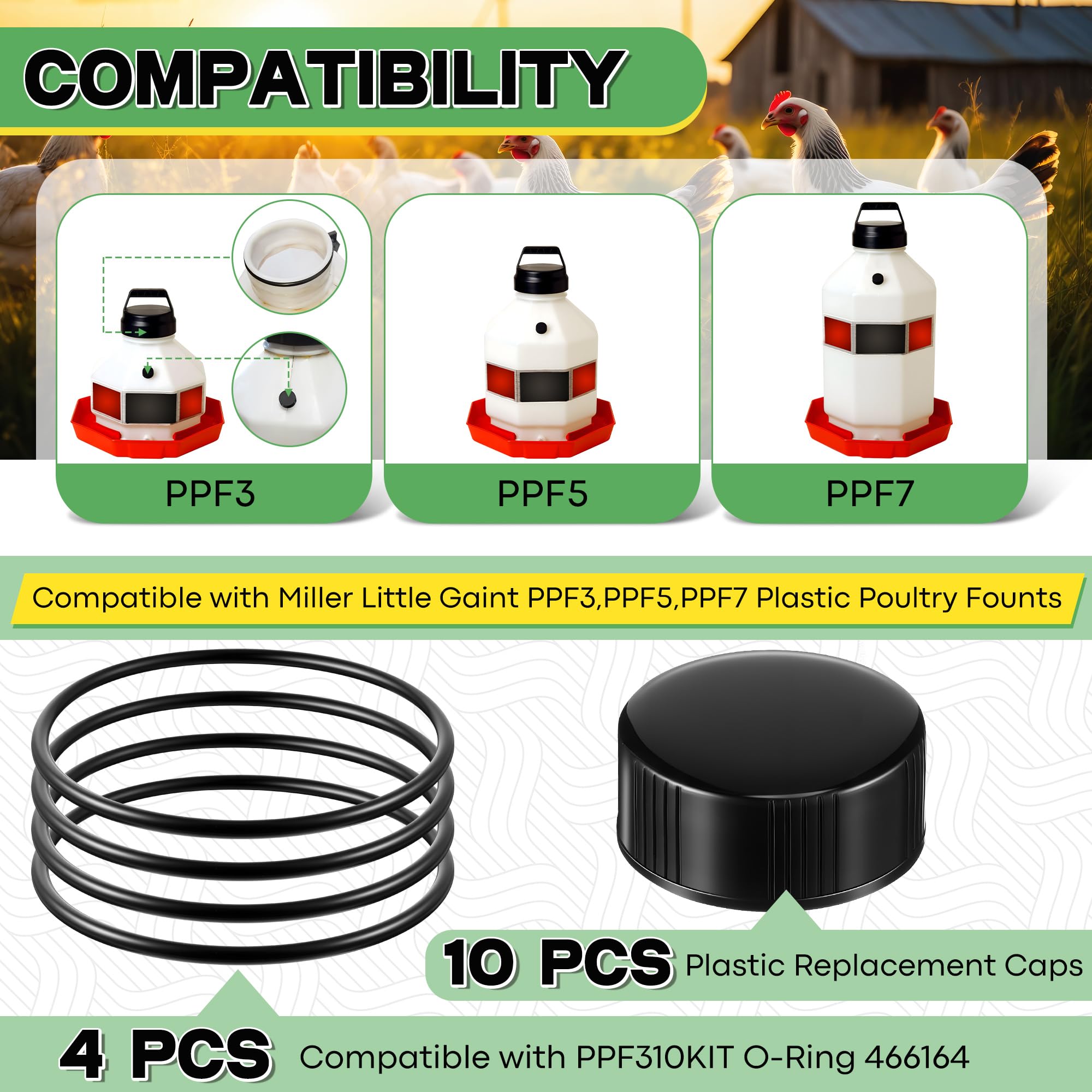 Gulfmew o rings ensure a tight seal for poultry fountains.