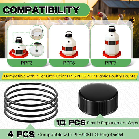 Gulfmew o rings ensure a tight seal for poultry fountains.
