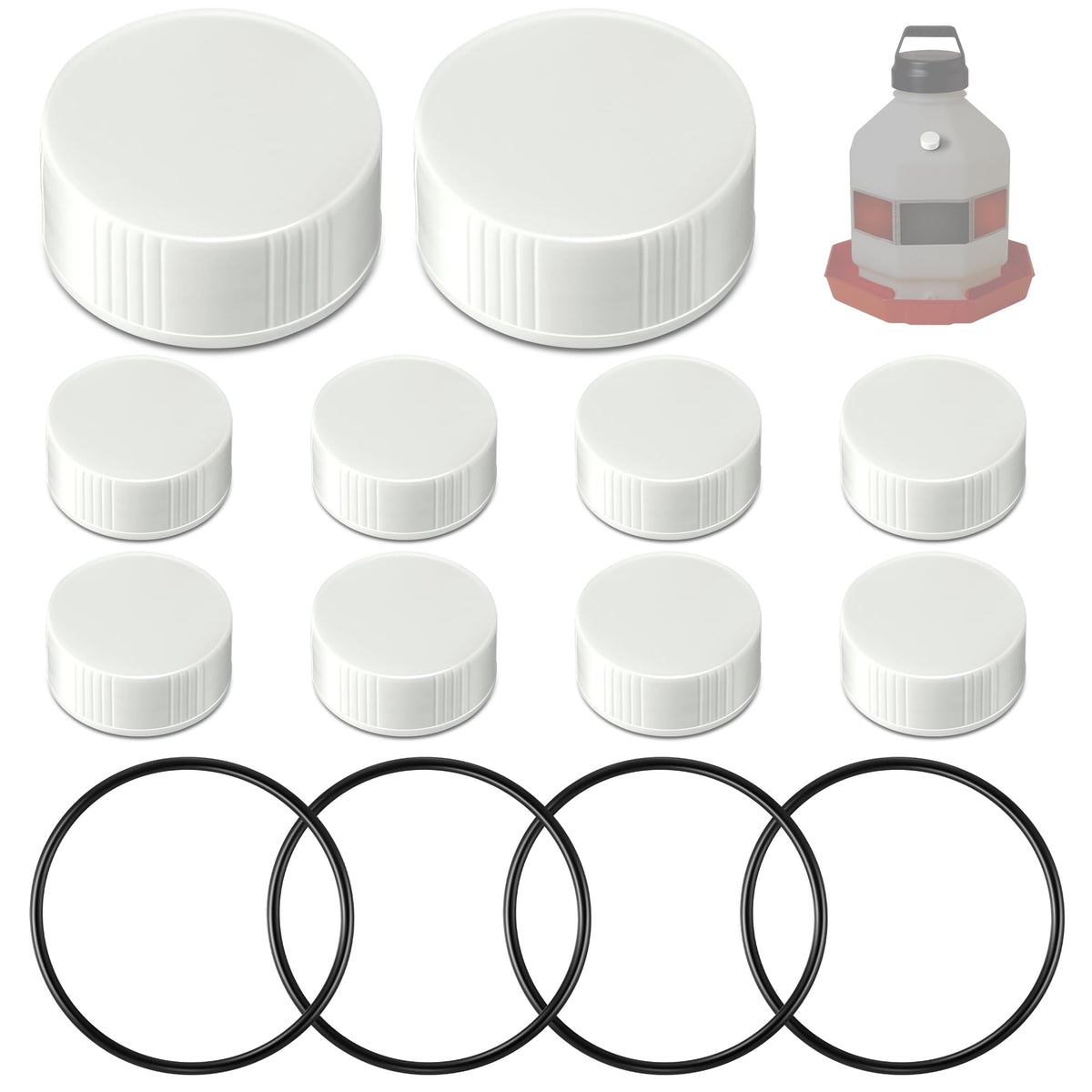 Gulfmew poultry fountain replacement cap pack keeps water flowing smoothly.