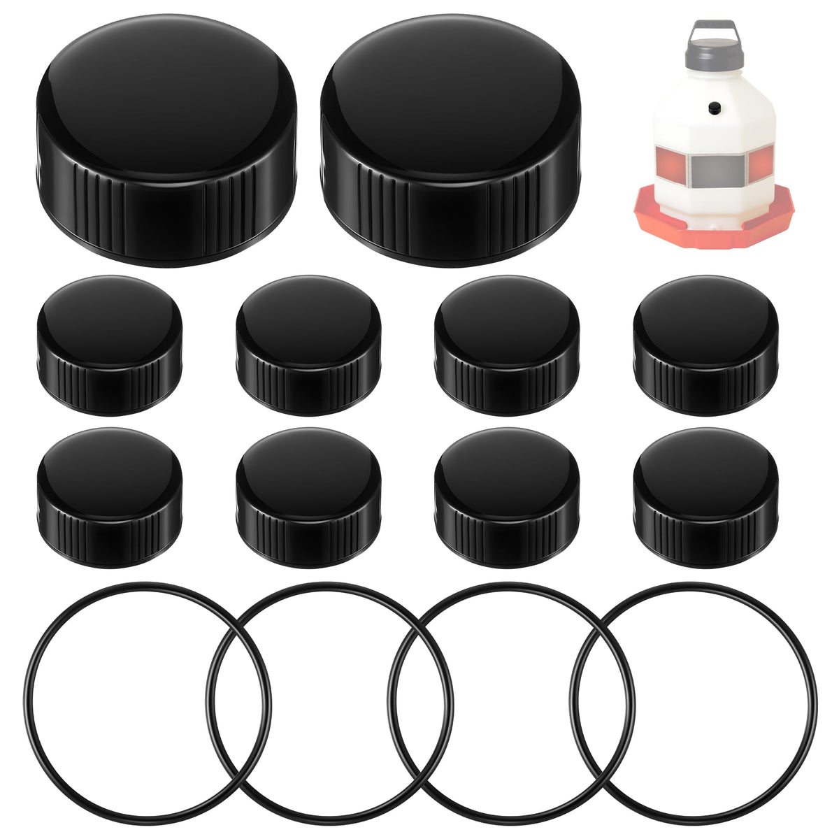 Gulfmew poultry fountain replacement caps improve water flow and reduce spills.