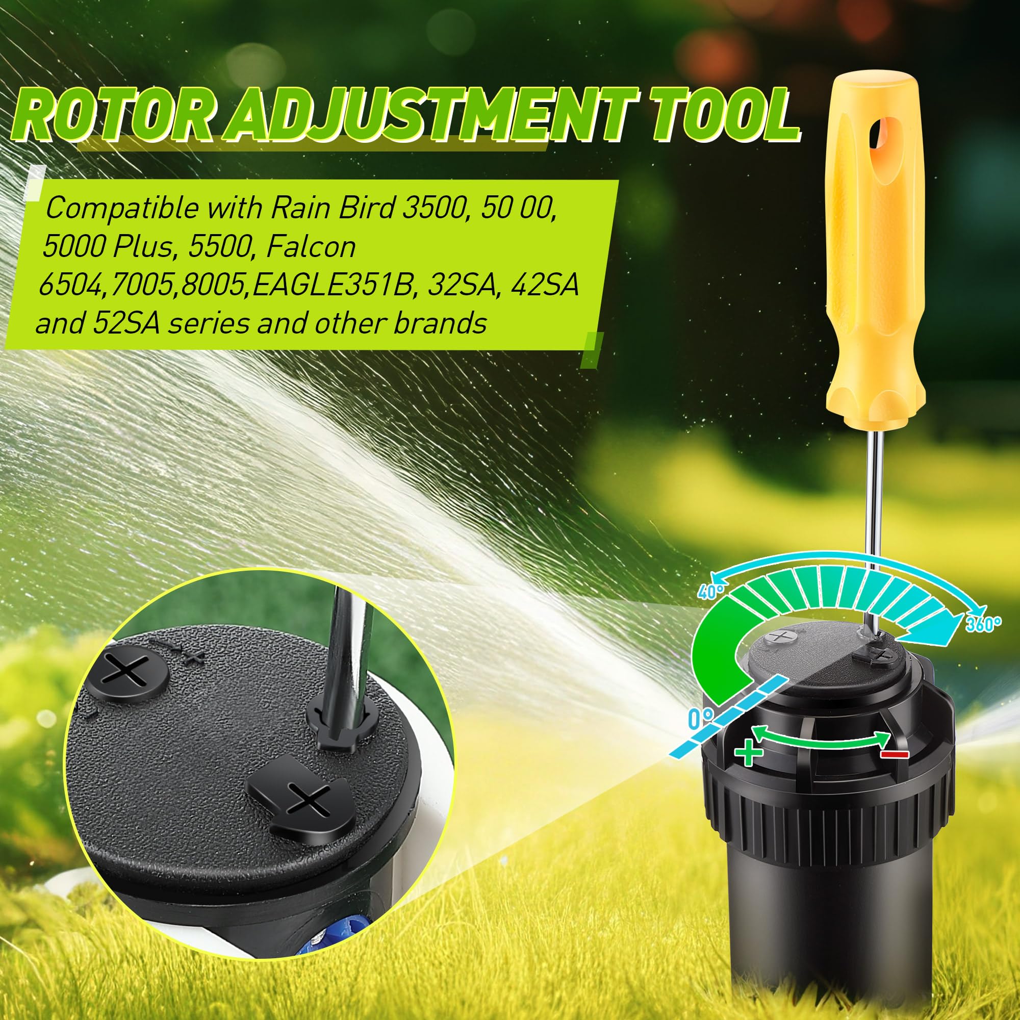 Gulfmew Rain Bird compatibility for reliable head adjustments.
