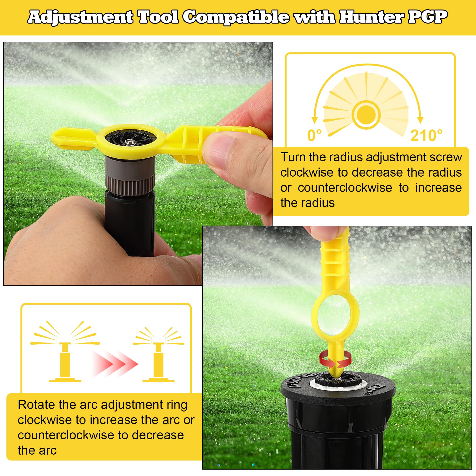 Gulfmew spring-loaded jaw tool securely holds sprinkler stems during adjustments
