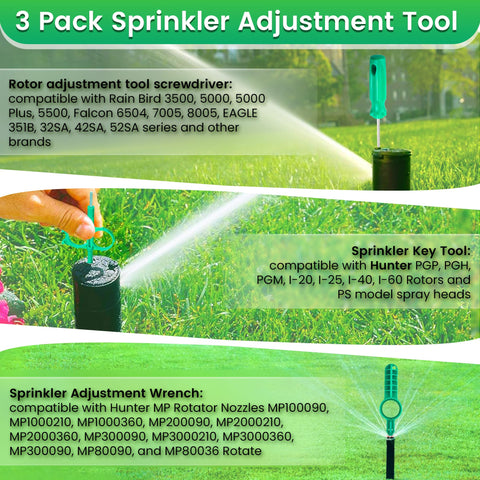 Gulfmew sprinkler key tool action shot for easy nozzle replacement.