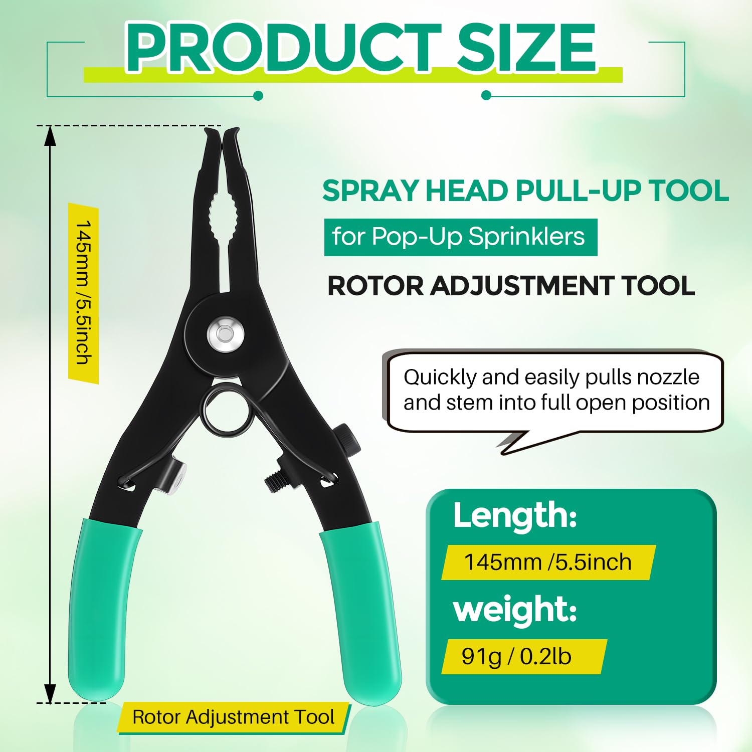 Gulfmew universal sprinkler pull up tool with secure grip for precise adjustments