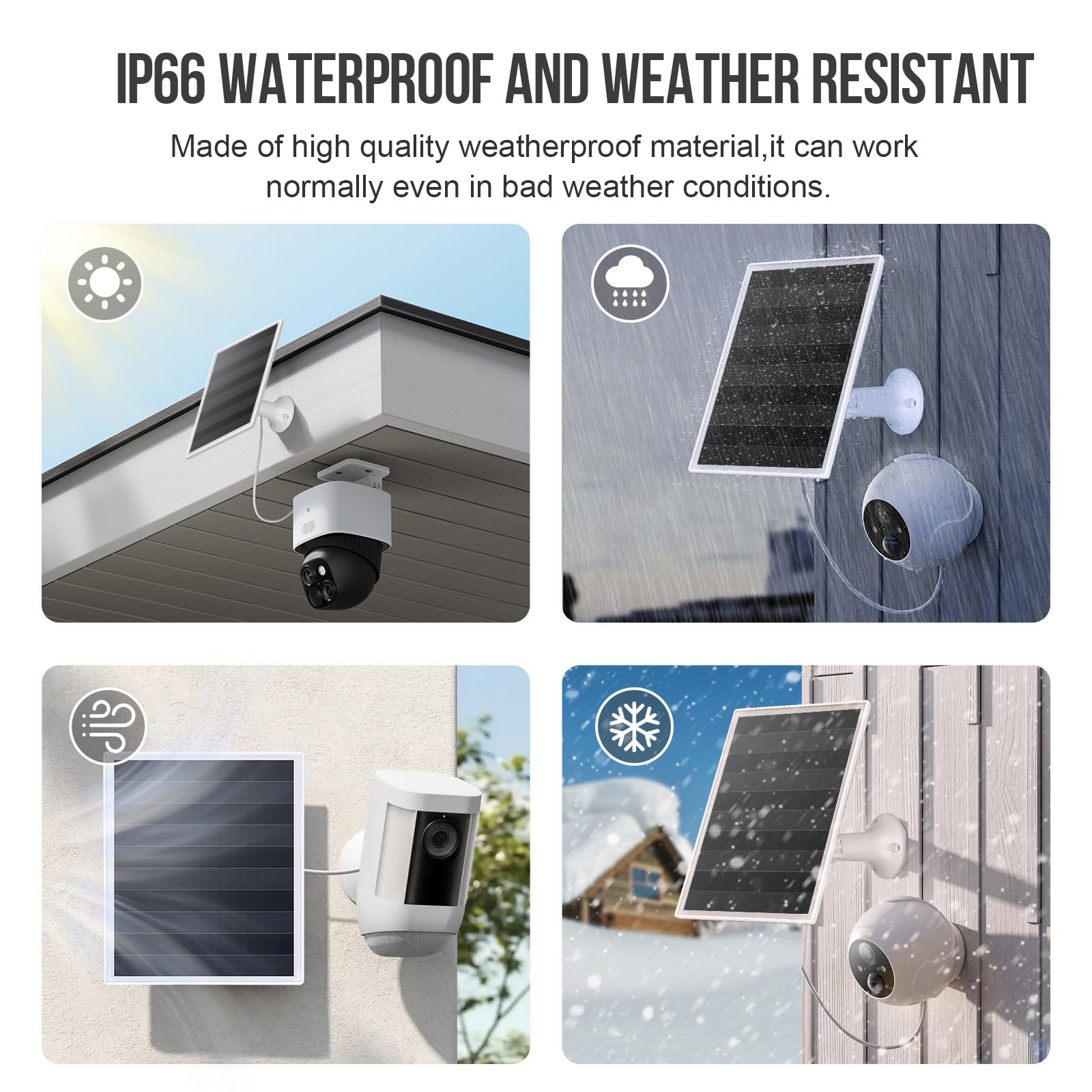 Gulisot 6W solar panel charger with 10 ft charging cable.
