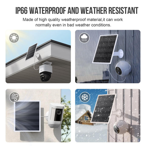 Gulisot 6W solar panel charger with 10 ft charging cable.