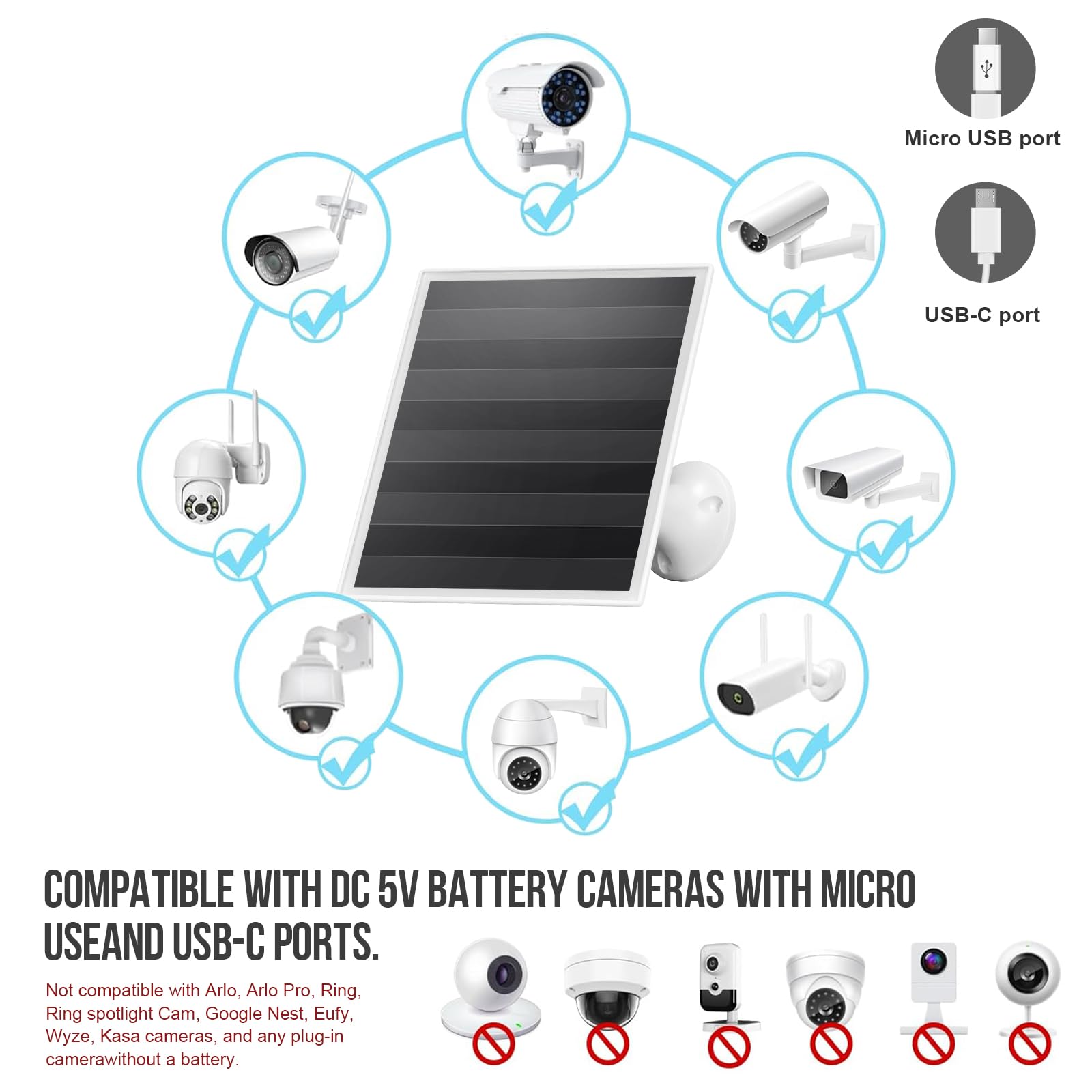 Gulisot 6W solar panel charger with adjustable bracket for flexible mounting.