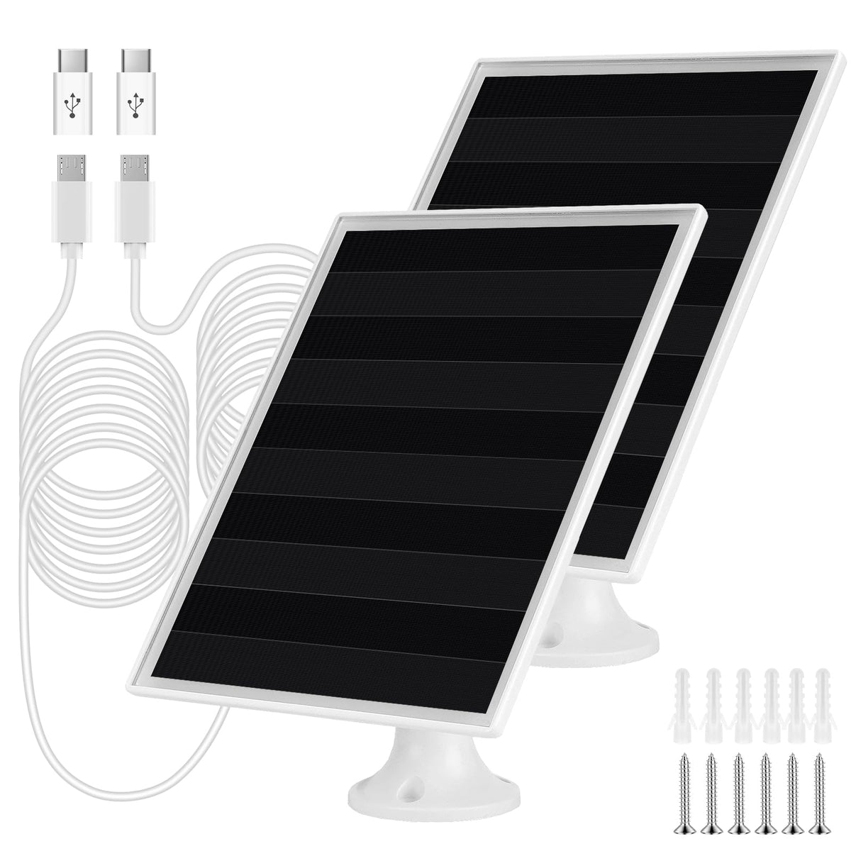 Gulisot 6W solar panel charger front view with USB-C port for outdoor cameras.