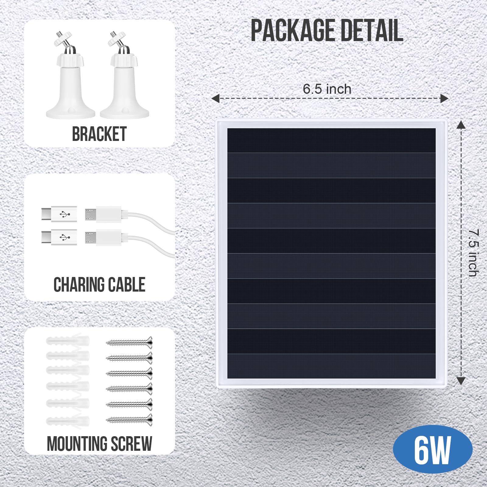 Gulisot 6W solar panel charger shows rugged IP66 weatherproof design.