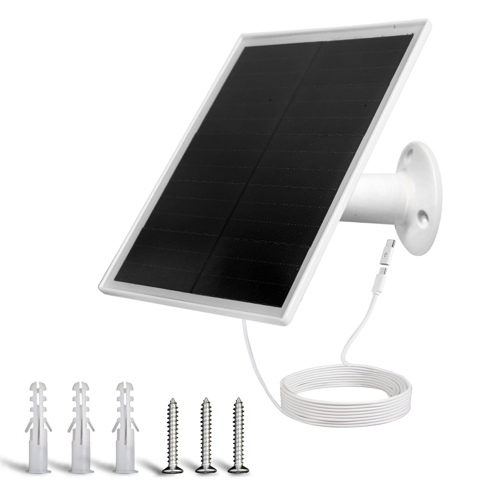 Gulisot 6W solar panel front view showcasing compact design for outdoor cameras.