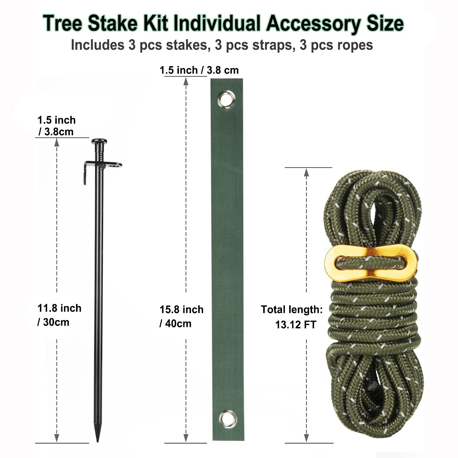 Gulissa Tree Stake Kit versatile use for tents and outdoor projects.
