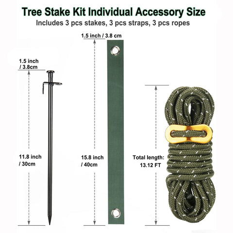 Gulissa Tree Stake Kit versatile use for tents and outdoor projects.
