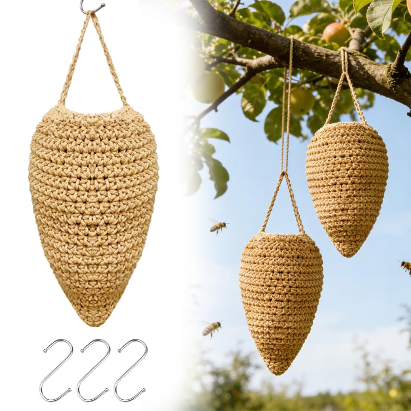 Gullora wasp nest deco close-up crochet texture to deter wasps.