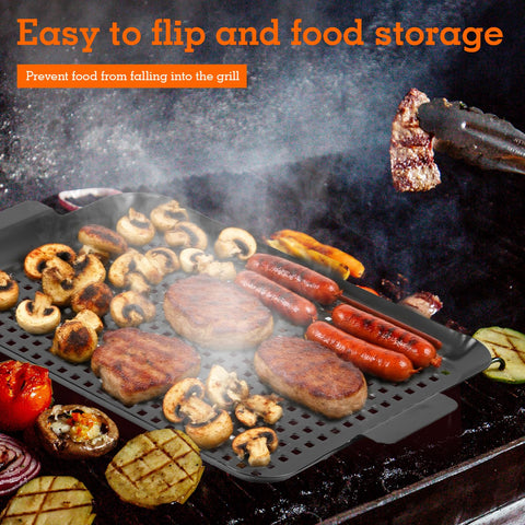 Guogiyala grill topper wipe-clean surface makes post-cook cleanup quick.