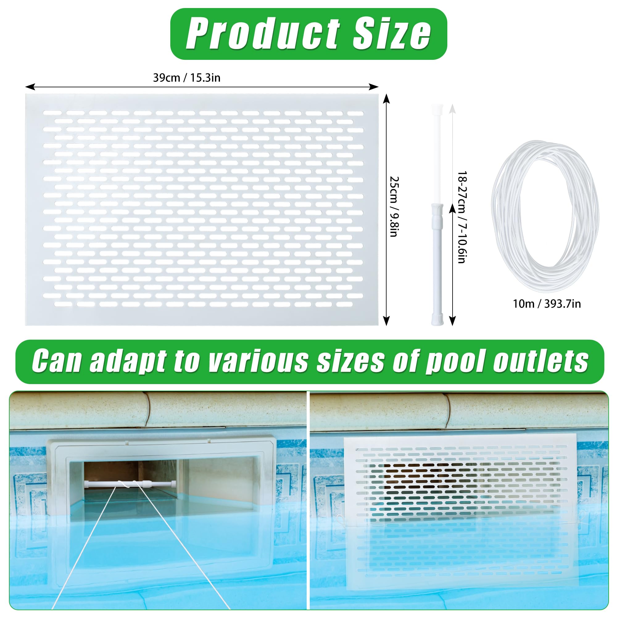 Guotwozi Skimmer Guard Kit installed in pool during use for debris protection