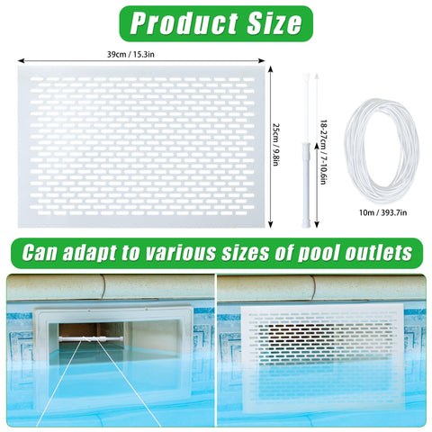 Guotwozi Skimmer Guard Kit installed in pool during use for debris protection