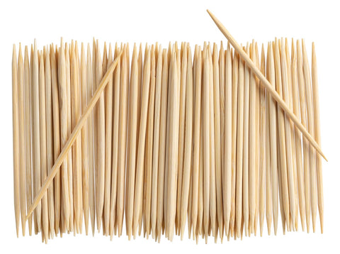 Packaging view of GUSTO bamboo toothpicks in a bulk 2000-count box.