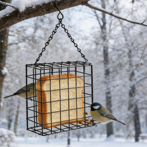 Gute suet feeder attracts birds and creates a natural viewing opportunity.