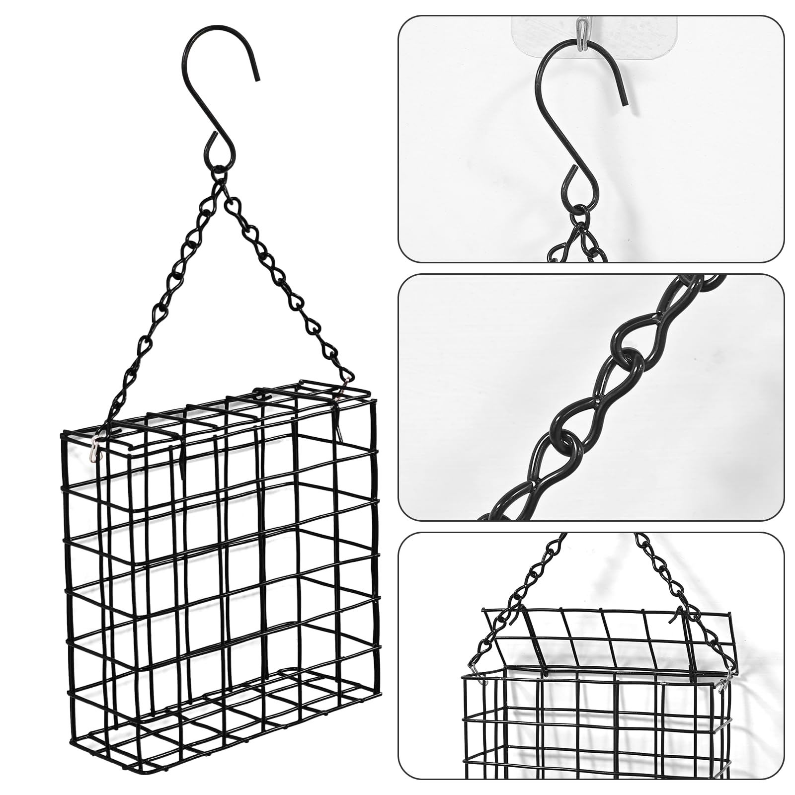 Gute Suet Feeder hanging chain enables easy elevated placement in gardens.
