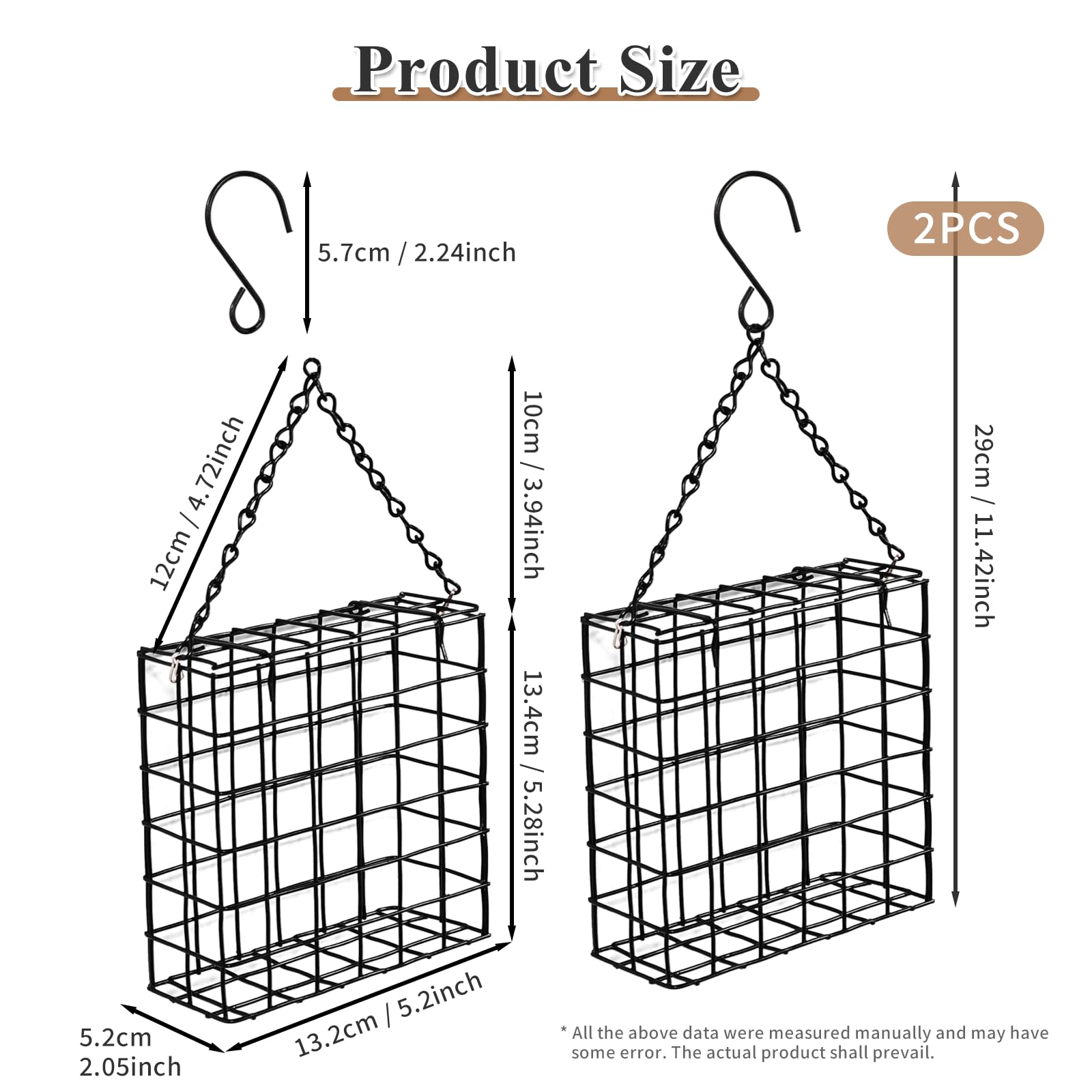 Gute Suet Feeder with open-grid design supports multiple birds feeding at once.