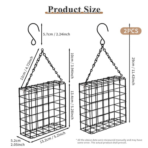 Gute Suet Feeder with open-grid design supports multiple birds feeding at once.
